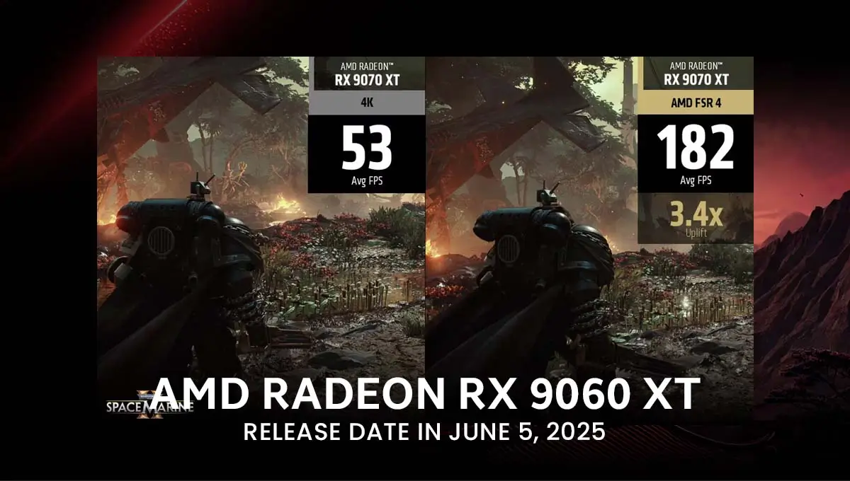 AMD Radeon RX 9060 XT graphics card RDNA 4 architecture front view